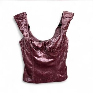 Forever21 Whimsigoth Velvet Corset Style Cropped Tank  Size Small